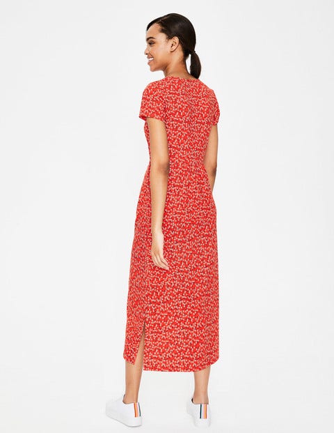 Nicola Jersey Midi Dress - Red Pop Daisy Sprig Nicola Jersey Midi Dress - Red Pop Daisy Sprig