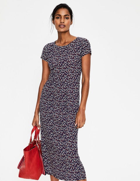 Nicola Jersey Midi Dress - Navy Daisy Sprig Nicola Jersey Midi Dress - Navy Daisy Sprig