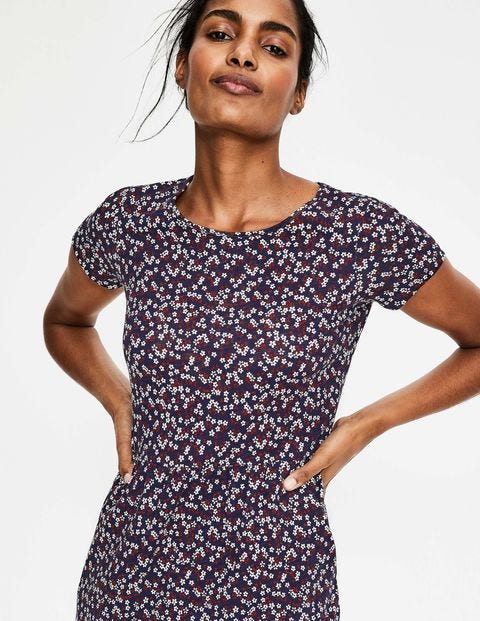 Nicola Jersey Midi Dress - Navy Daisy Sprig Nicola Jersey Midi Dress - Navy Daisy Sprig