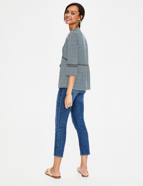 Gemma Jersey Top - Heron Blue Sketchy Geo Gemma Jersey Top - Heron Blue Sketchy Geo