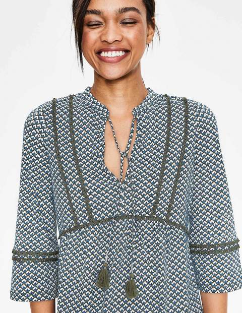 Gemma Jersey Top - Heron Blue Sketchy Geo Gemma Jersey Top - Heron Blue Sketchy Geo