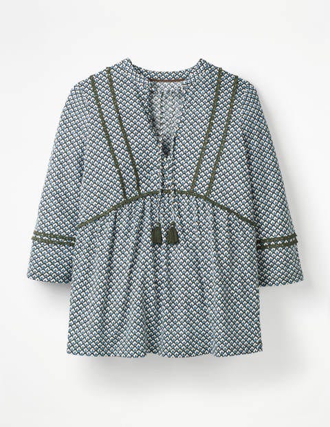 Gemma Jersey Top - Heron Blue Sketchy Geo Gemma Jersey Top - Heron Blue Sketchy Geo