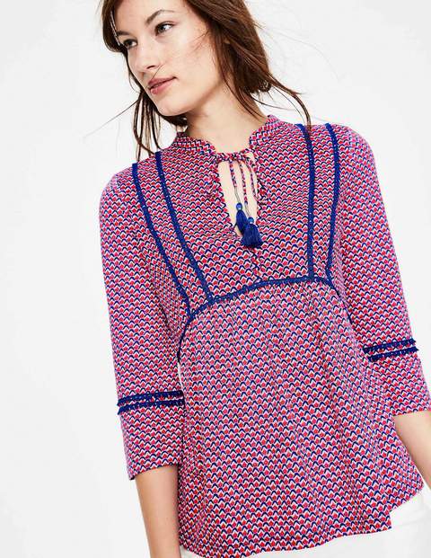 Gemma Jersey Top - Strawberry Pink Sketchy Geo Gemma Jersey Top - Strawberry Pink Sketchy Geo