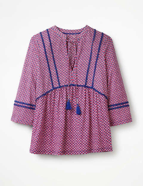 Gemma Jersey Top - Strawberry Pink Sketchy Geo Gemma Jersey Top - Strawberry Pink Sketchy Geo