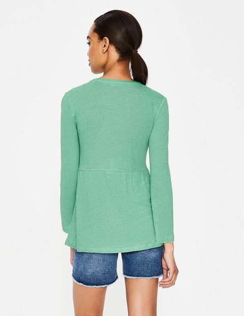 Linen Pintuck Jersey Top - Waterfall Linen Pintuck Jersey Top - Waterfall