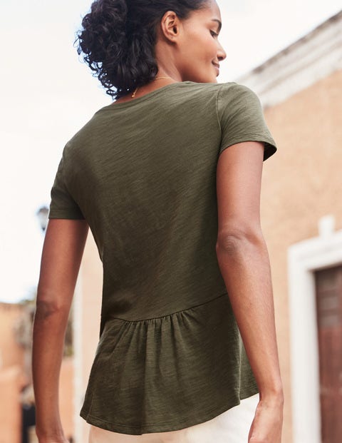 The Cotton Back Detail Tee - Khaki The Cotton Back Detail Tee - Khaki