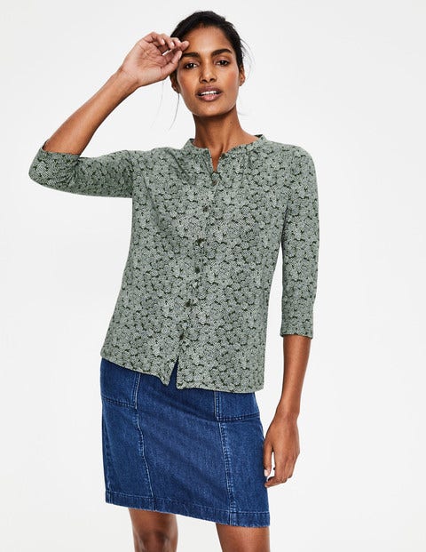 Bay Jersey Shirt - Khaki Floral Spray Bay Jersey Shirt - Khaki Floral Spray