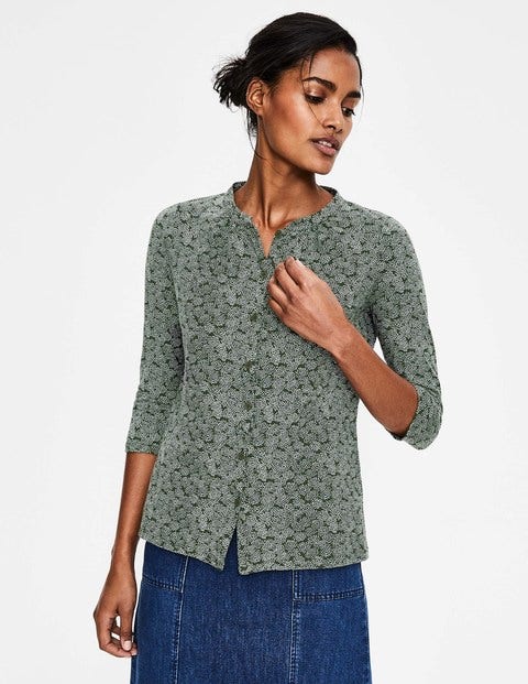 Bay Jersey Shirt - Khaki Floral Spray Bay Jersey Shirt - Khaki Floral Spray