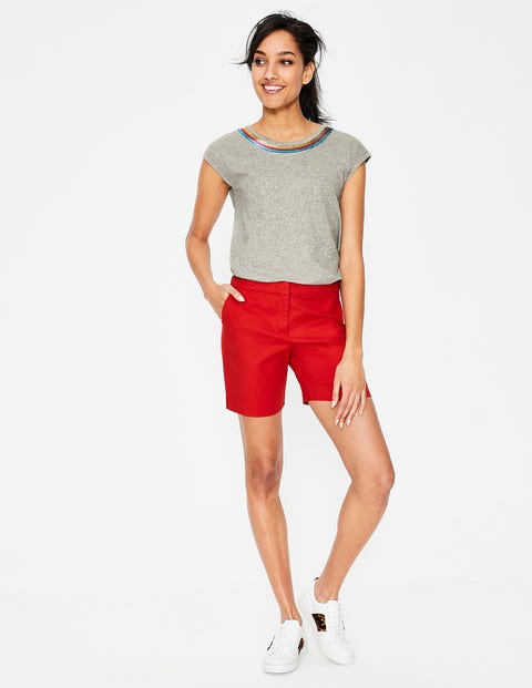 Robyn T-Shirt Aus Jersey - Grau Meliert, Pailletten Robyn T-Shirt Aus Jersey - Grau Meliert, Pailletten