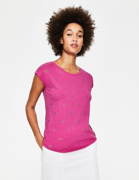 Robyn Jersey Tee - Tickled Pink/Gold Rainbow Robyn Jersey Tee - Tickled Pink/Gold Rainbow