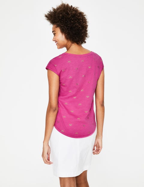 Robyn Jersey Tee - Tickled Pink/Gold Rainbow Robyn Jersey Tee - Tickled Pink/Gold Rainbow