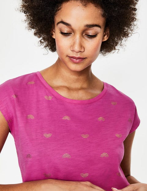 Robyn Jersey Tee - Tickled Pink/Gold Rainbow Robyn Jersey Tee - Tickled Pink/Gold Rainbow