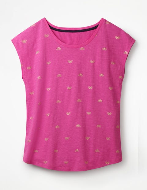 Robyn Jersey Tee - Tickled Pink/Gold Rainbow Robyn Jersey Tee - Tickled Pink/Gold Rainbow