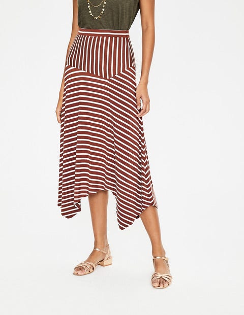 Evelyn Jersey Skirt - Conker/Ivory Stripe Evelyn Jersey Skirt - Conker/Ivory Stripe