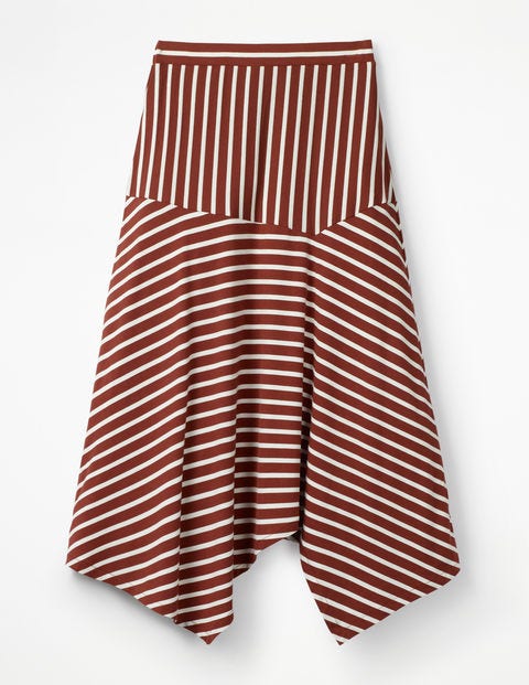 Evelyn Jersey Skirt - Conker/Ivory Stripe Evelyn Jersey Skirt - Conker/Ivory Stripe