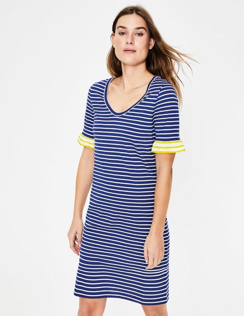 Imogen Jersey Dress - Lapis/Ivory Stripe Imogen Jersey Dress - Lapis/Ivory Stripe