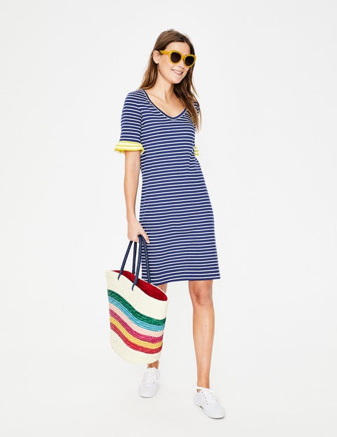Imogen Jersey Dress - Lapis/Ivory Stripe Imogen Jersey Dress - Lapis/Ivory Stripe