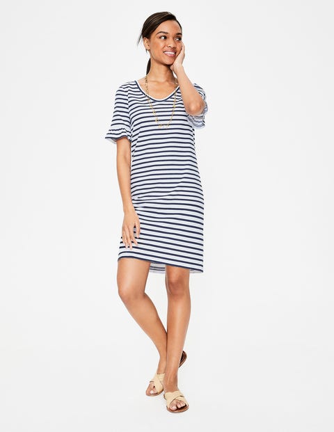 Imogen Jersey Dress - Ivory/French Navy Imogen Jersey Dress - Ivory/French Navy