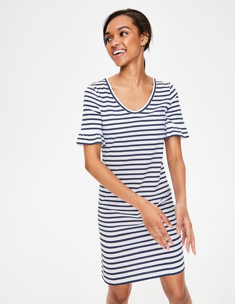 Imogen Jersey Dress - Ivory/French Navy Imogen Jersey Dress - Ivory/French Navy