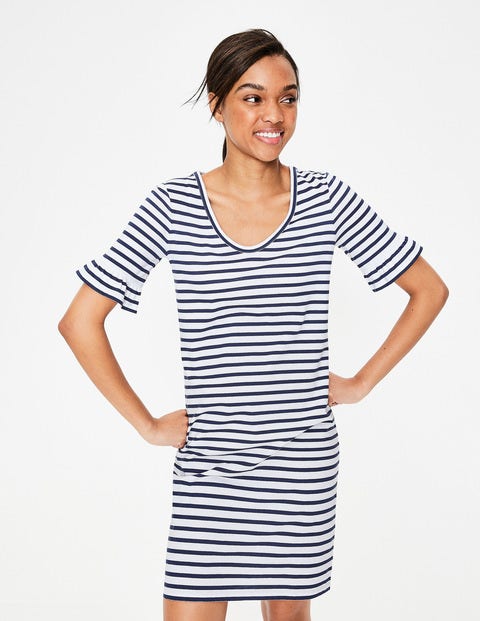 Imogen Jersey Dress - Ivory/French Navy Imogen Jersey Dress - Ivory/French Navy
