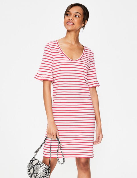 Imogen Jersey Dress - Ivory/Strawberry Split Imogen Jersey Dress - Ivory/Strawberry Split