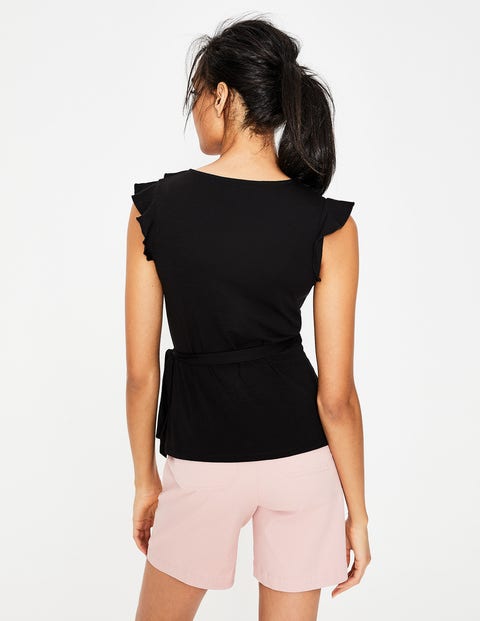 Jodie Jersey Wrap Top - Black Jodie Jersey Wrap Top - Black