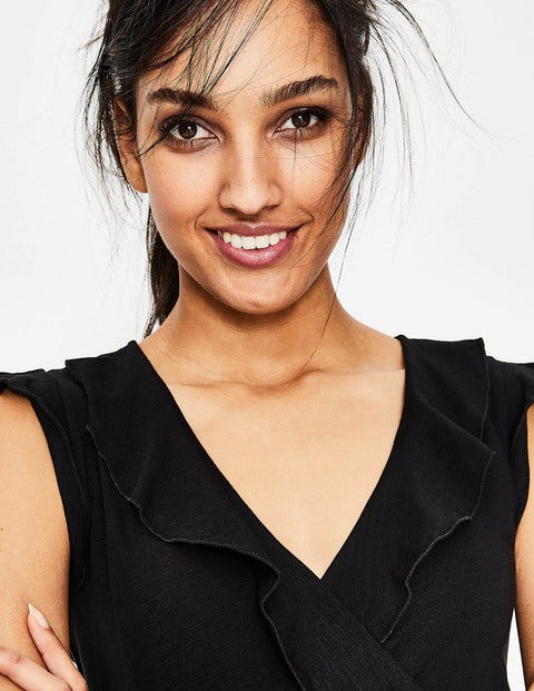 Jodie Jersey Wrap Top - Black Jodie Jersey Wrap Top - Black