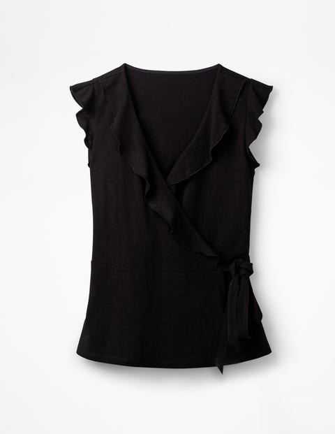 Jodie Jersey Wrap Top - Black Jodie Jersey Wrap Top - Black