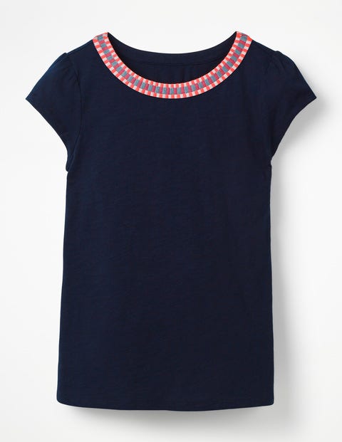 Sena Embroidered Jersey Top - Navy Sena Embroidered Jersey Top - Navy