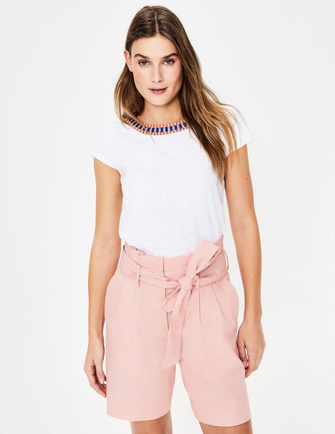 Sena Embroidered Jersey Top - White Sena Embroidered Jersey Top - White