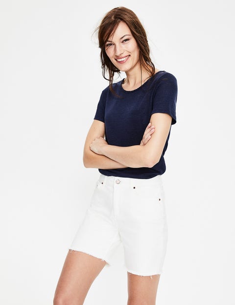 Olivia Linen Jersey Tee - Navy Olivia Linen Jersey Tee - Navy