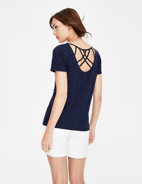 Olivia Linen Jersey Tee - Navy Olivia Linen Jersey Tee - Navy