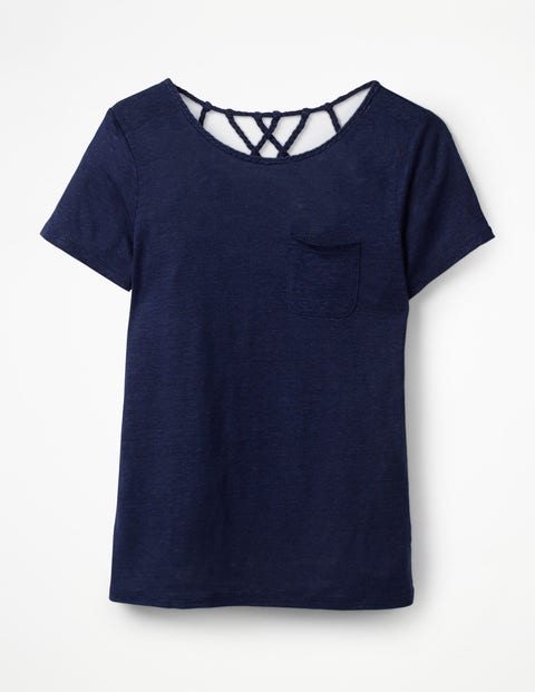 Olivia Linen Jersey Tee - Navy Olivia Linen Jersey Tee - Navy