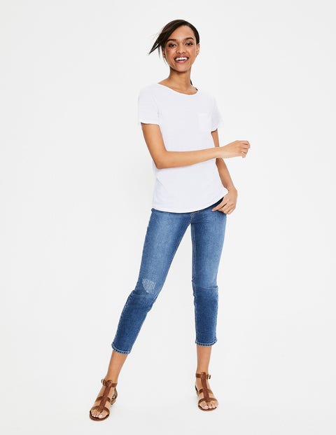 Olivia Linen Back Detail Tee - White Olivia Linen Back Detail Tee - White