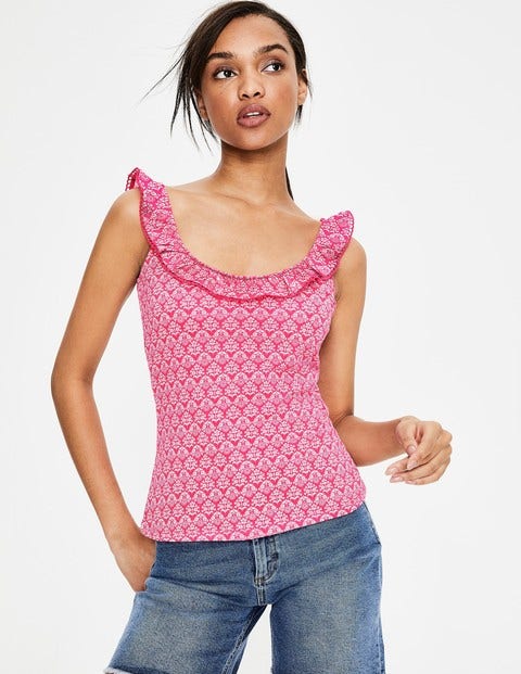 Eleanor Jersey Vest - Strawberry Split Marigold Eleanor Jersey Vest - Strawberry Split Marigold