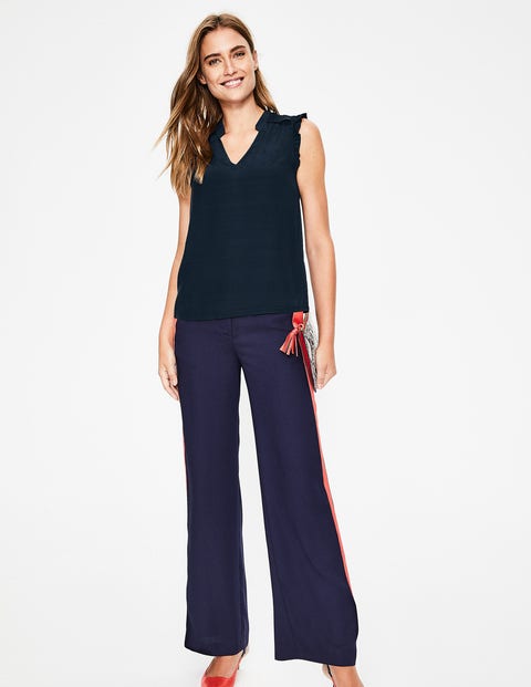Cornelia Woven Mix Top - Navy Cornelia Woven Mix Top - Navy