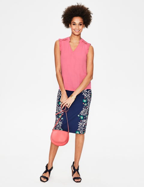 Cornelia Woven Mix Top - Azalea Cornelia Woven Mix Top - Azalea