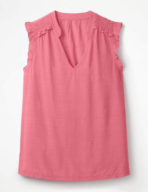 Cornelia Woven Mix Top - Azalea Cornelia Woven Mix Top - Azalea