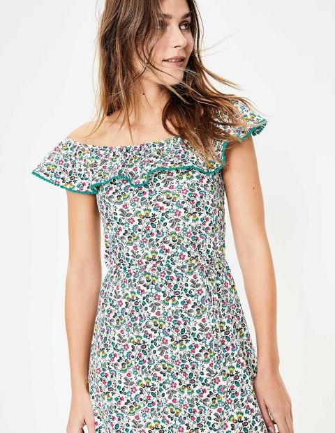 Bethany Jersey Dress - Ivory Exotic Garden Bethany Jersey Dress - Ivory Exotic Garden
