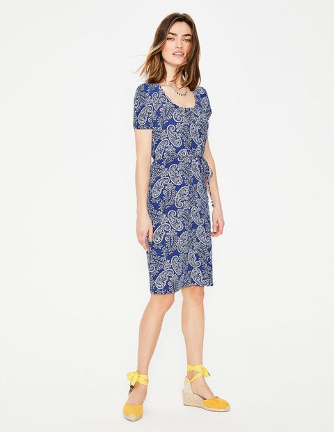 Elspeth Jersey Dress - Lapis Mexican Paisley Elspeth Jersey Dress - Lapis Mexican Paisley