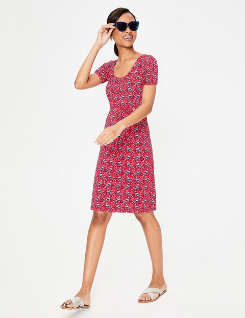 Elspeth Jersey Dress - Strawberry Split Bird Ottomi Elspeth Jersey Dress - Strawberry Split Bird Ottomi