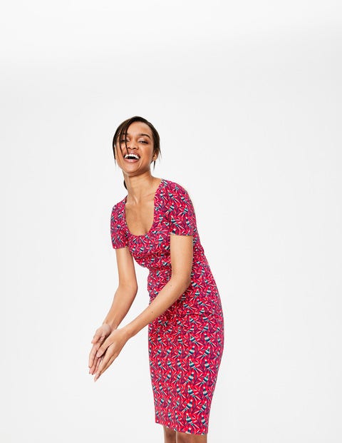 Elspeth Jersey Dress - Strawberry Split Bird Ottomi Elspeth Jersey Dress - Strawberry Split Bird Ottomi