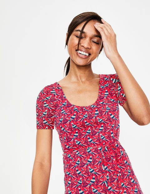 Elspeth Jersey Dress - Strawberry Split Bird Ottomi Elspeth Jersey Dress - Strawberry Split Bird Ottomi