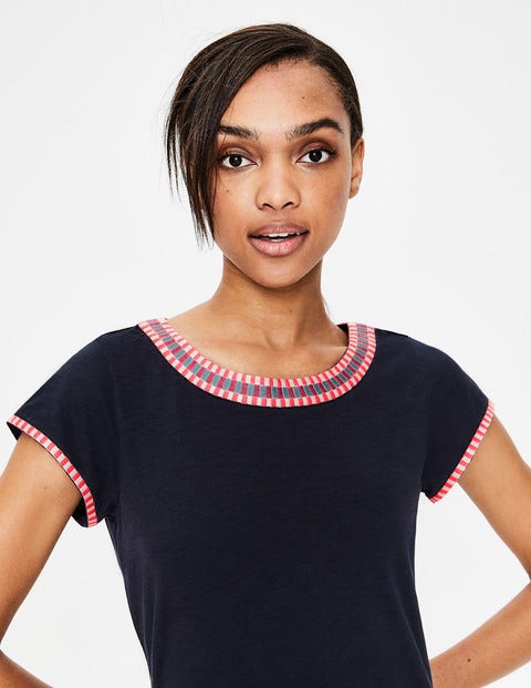 Sena Embroidered Jersey Dress - Navy Sena Embroidered Jersey Dress - Navy