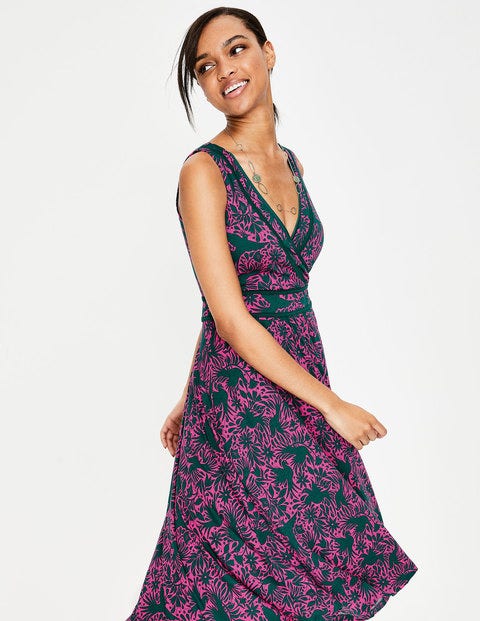 Robe Lorna En Jersey - Oiseaux ottomans rose angélique Robe Lorna En Jersey - Oiseaux ottomans rose angélique