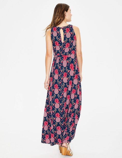 Delphine Jersey Maxi Dress - Navy Tropical Pineapple Delphine Jersey Maxi Dress - Navy Tropical Pineapple