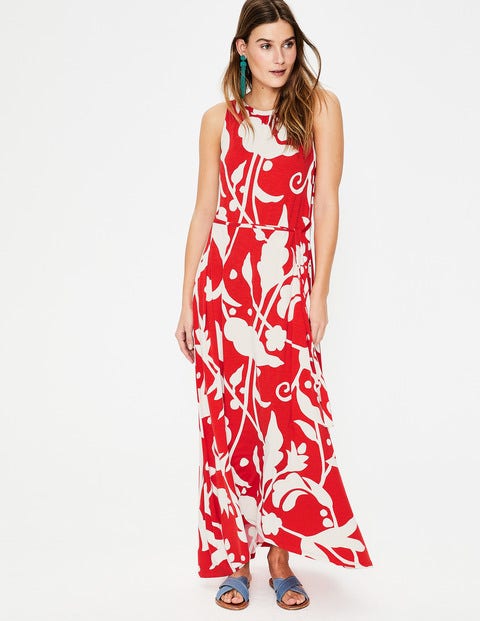 Delphine Jersey Maxi Dress - Red Pop Jungle Vine Delphine Jersey Maxi Dress - Red Pop Jungle Vine