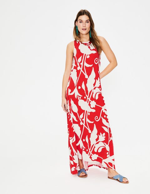 Delphine Jersey Maxi Dress - Red Pop Jungle Vine Delphine Jersey Maxi Dress - Red Pop Jungle Vine