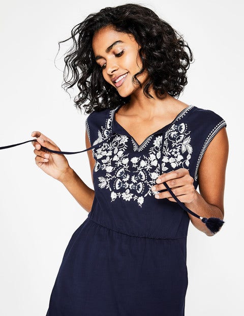 Catriona Embroidered Dress - Navy Catriona Embroidered Dress - Navy