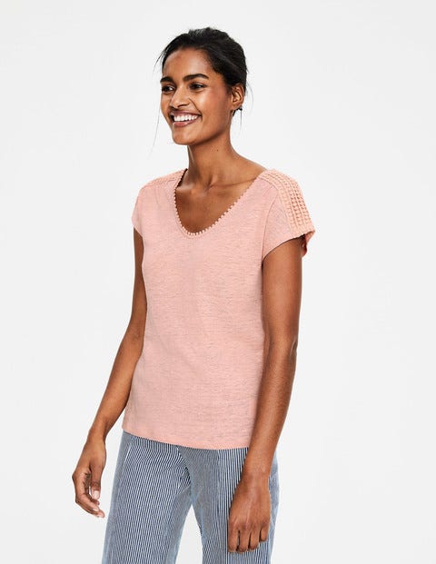Linen Voop Tee - Chalky Pink Linen Voop Tee - Chalky Pink